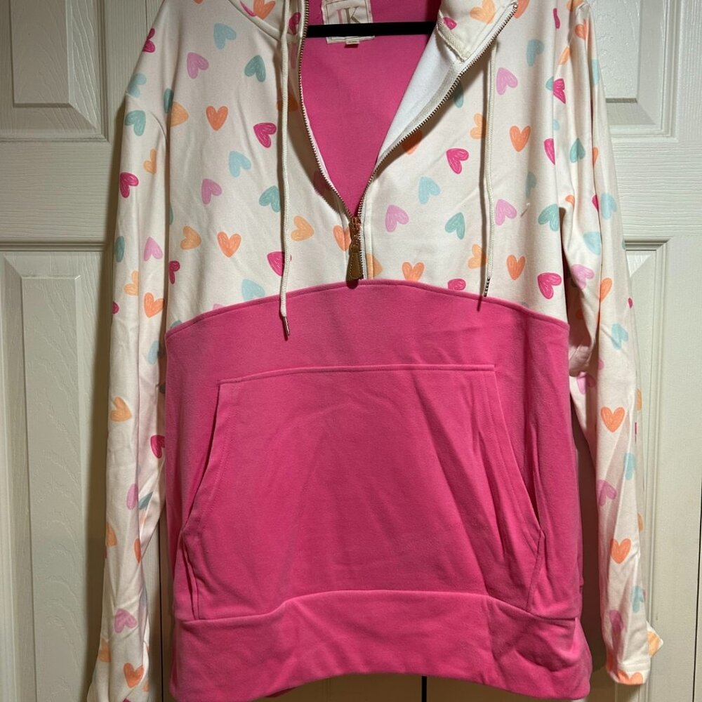 Spring Hacci Knit Hoodie Pastel Hearts